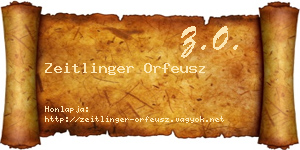 Zeitlinger Orfeusz névjegykártya
