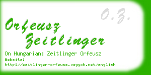 orfeusz zeitlinger business card
